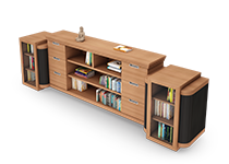 کتابخانه-و-ویترین-کوتاه-ویژه-اتاق-مدیر-عامل-استلار-تیپ-6052-41 -  - https://mohitara.com